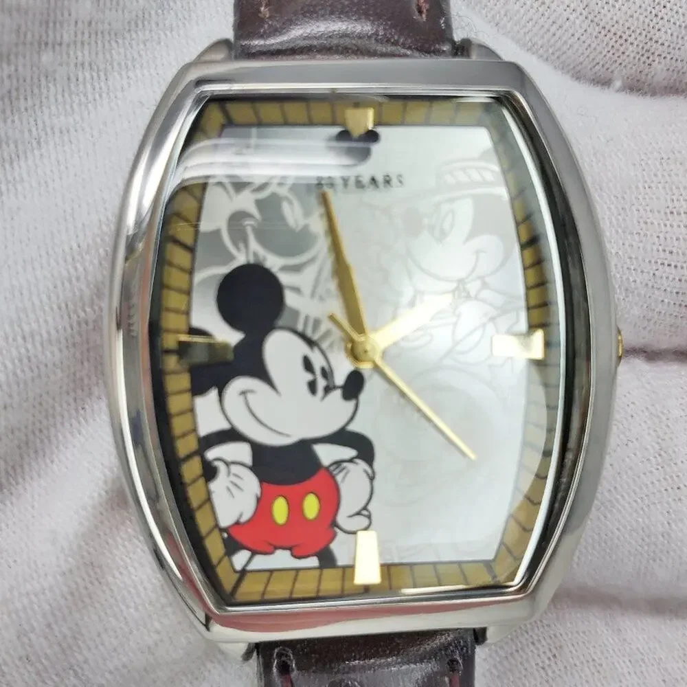 Disney Mickey Mouse 80th Anniversary Watch Silver/Brown